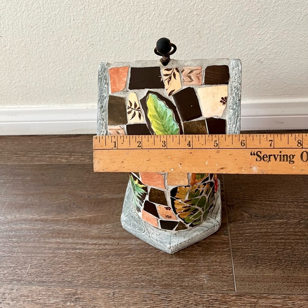 Mosaic Birdhouse with Floral Design - Picture 3 of 11